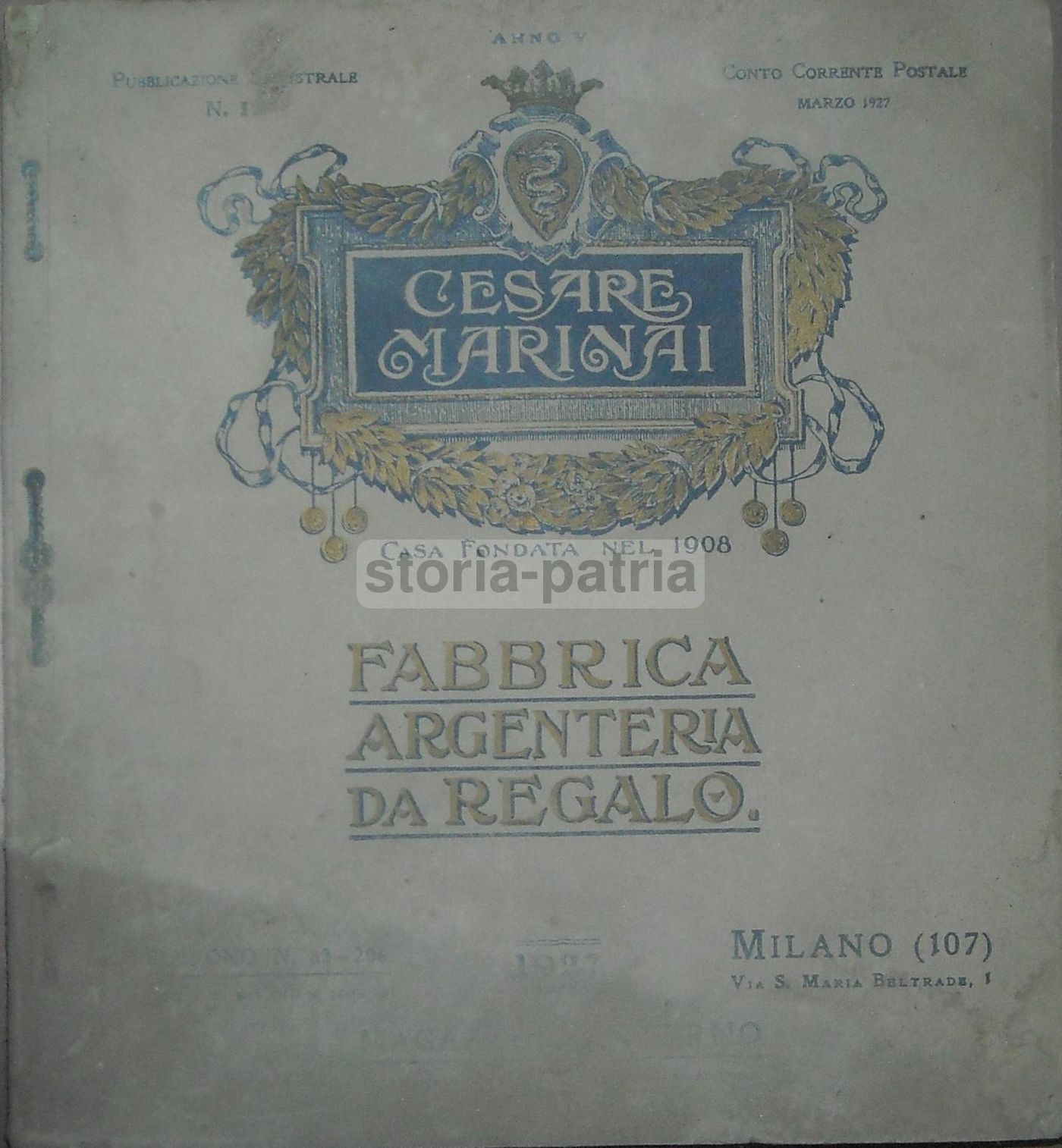Catalogo Argenteria Cesare Marinai Milano 1927 Illustrato Posate