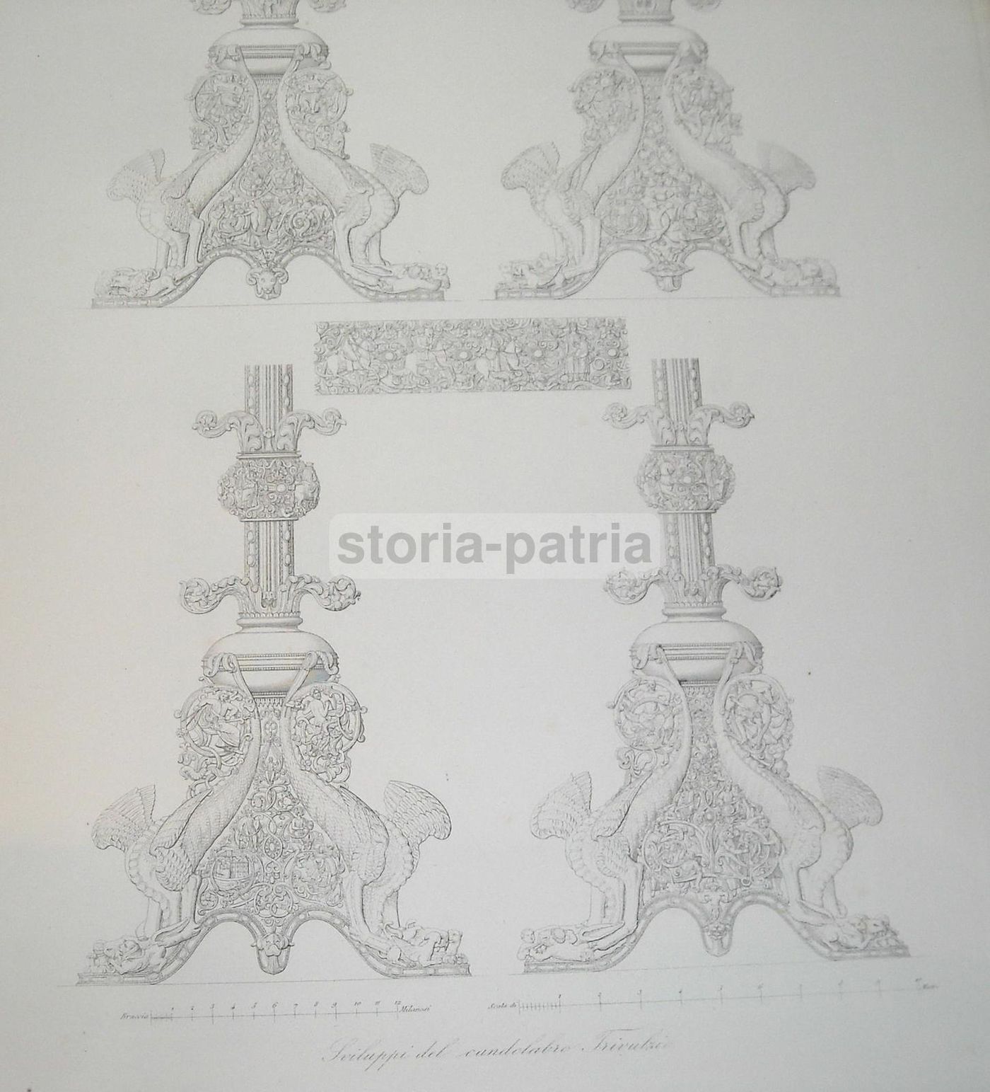 Candelabro Trivulzio: Due Antiche Incisioni Del Duomo Di Milano