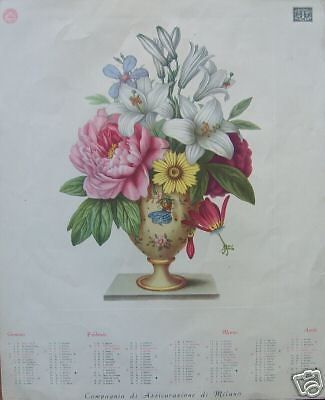 Calendario Milano Assicurazioni 1941 Fiori Alfieri E Lacroix