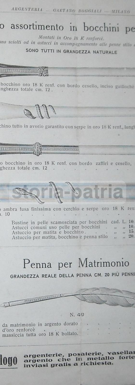 Catalogo Boggiali Argenteria Milano: Penne Waterman E Kaweco, Anni 30