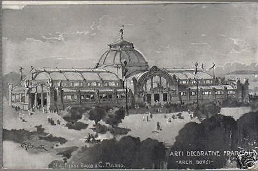 Cartolina Esposizione Di Milano 1906: Padiglione Delle Arti Decorative Francesi