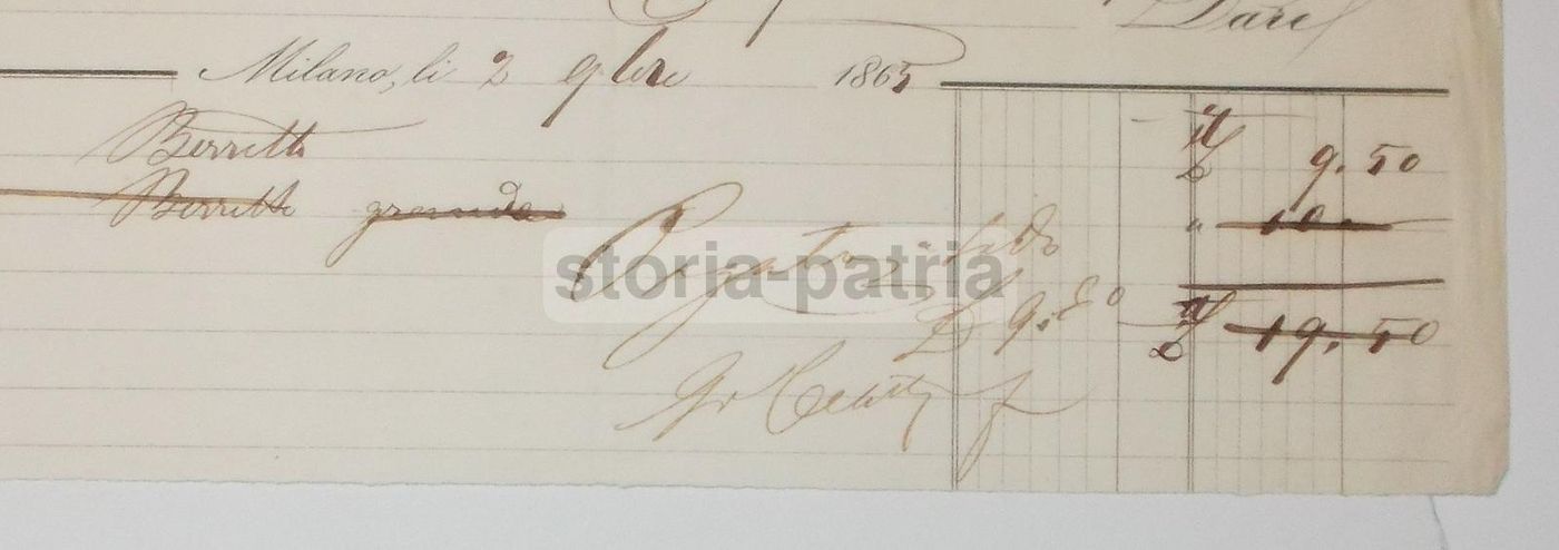 Carta Intestata Cesati Forniture Militari Milano Firenze 1865