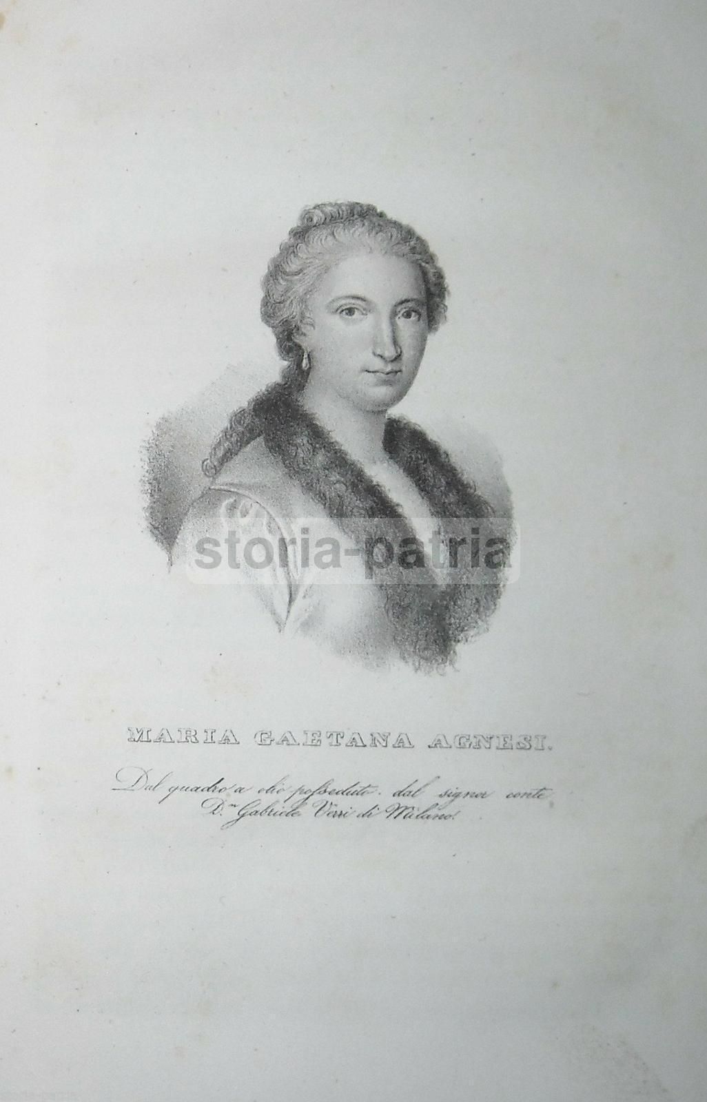 Maria Gaetana Agnesi: Litografia Originale, 1840 Circa, Collezione Verri