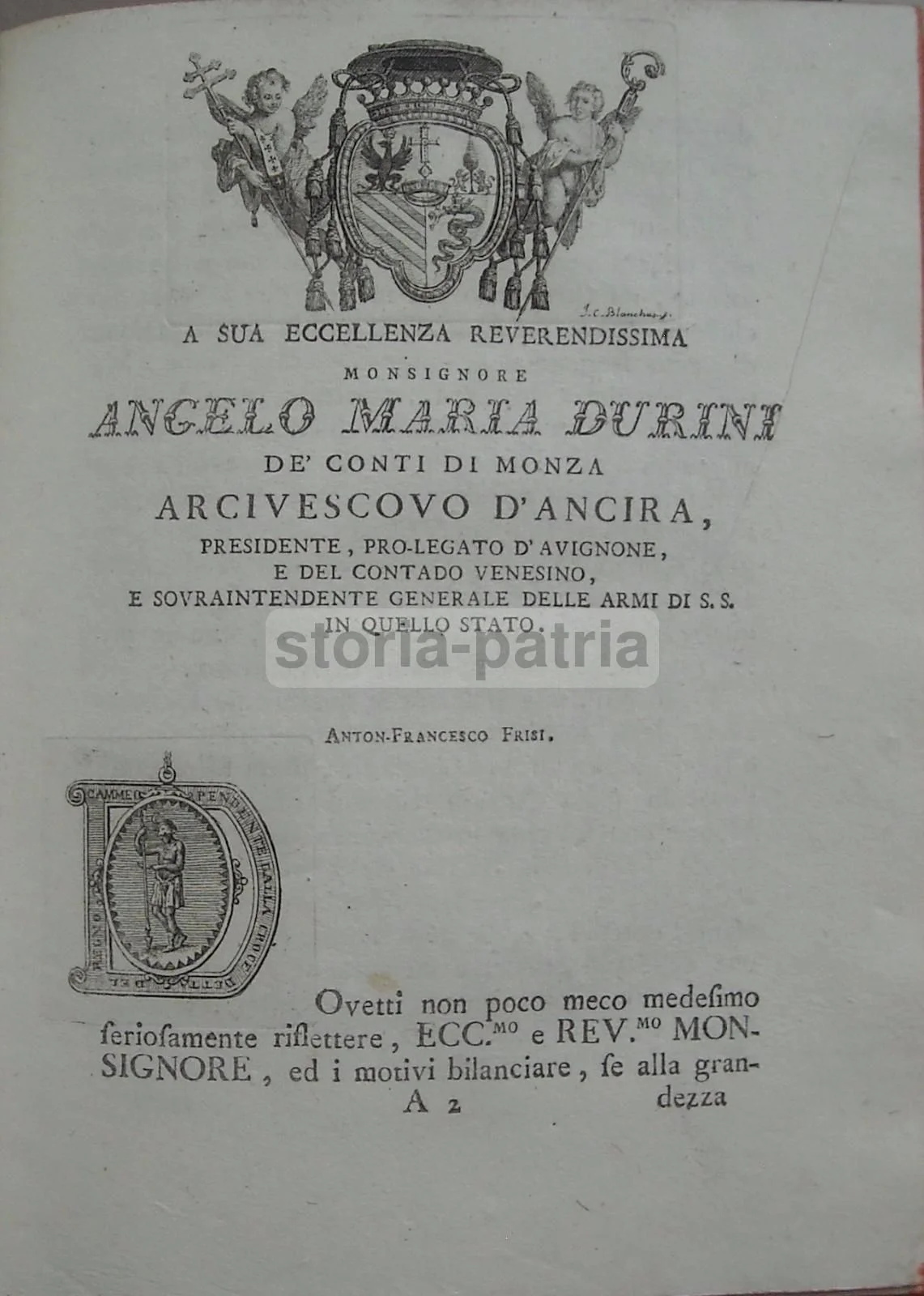 Memorie della Chiesa Monzese, Antonio Francesco Frisi, 1774 1777