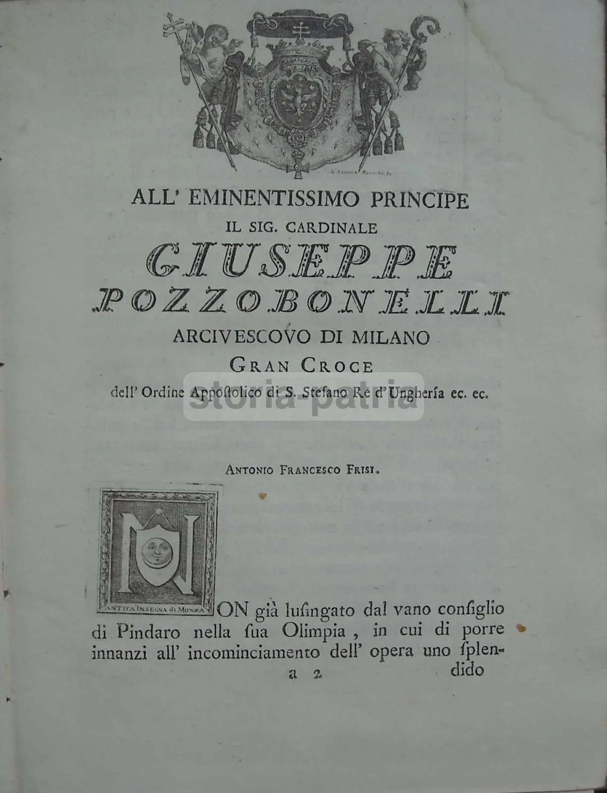 Memorie della Chiesa Monzese, Antonio Francesco Frisi, 1774 1777