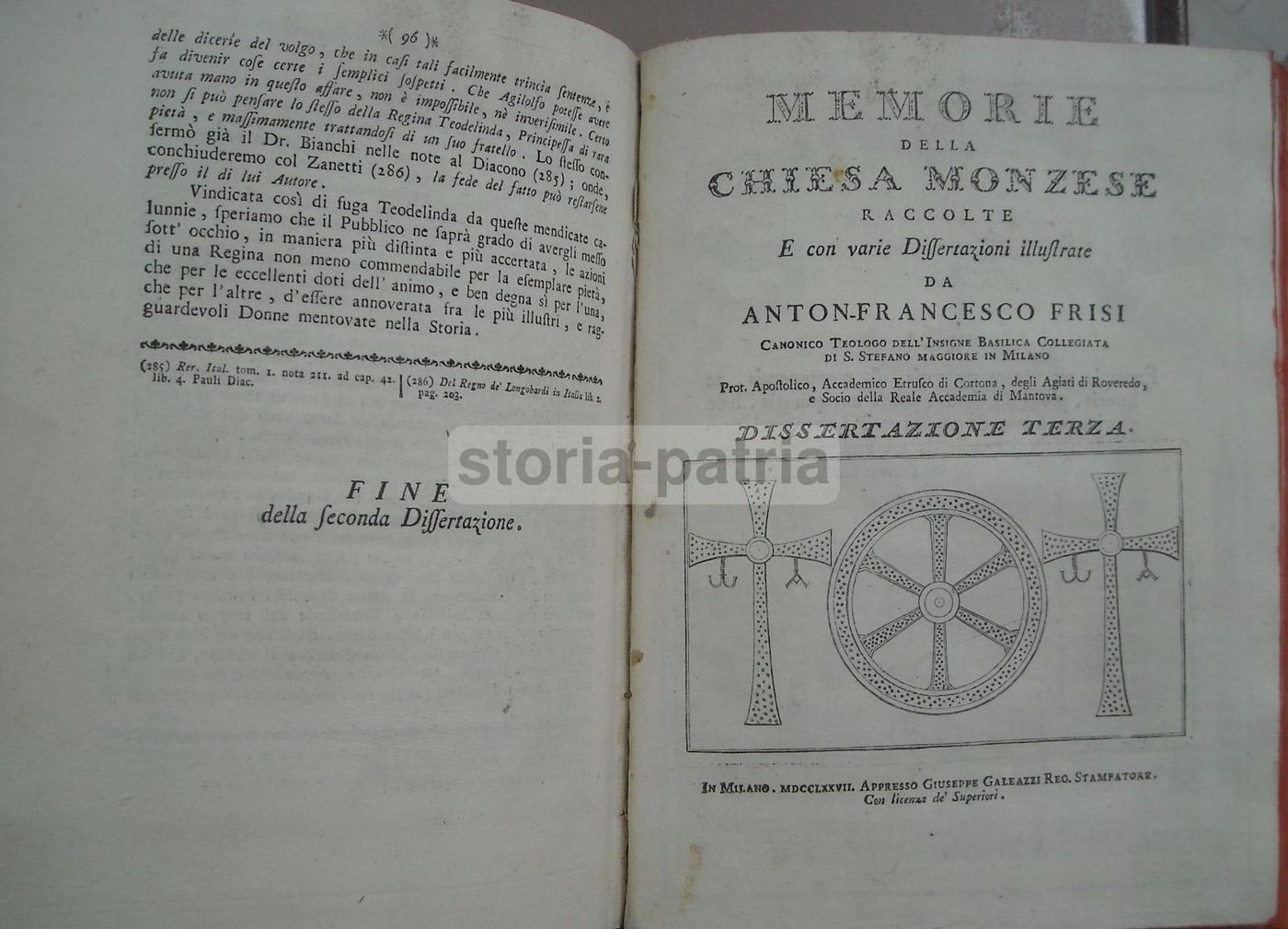 Memorie Della Chiesa Monzese, Antonio Francesco Frisi, 1774 1777