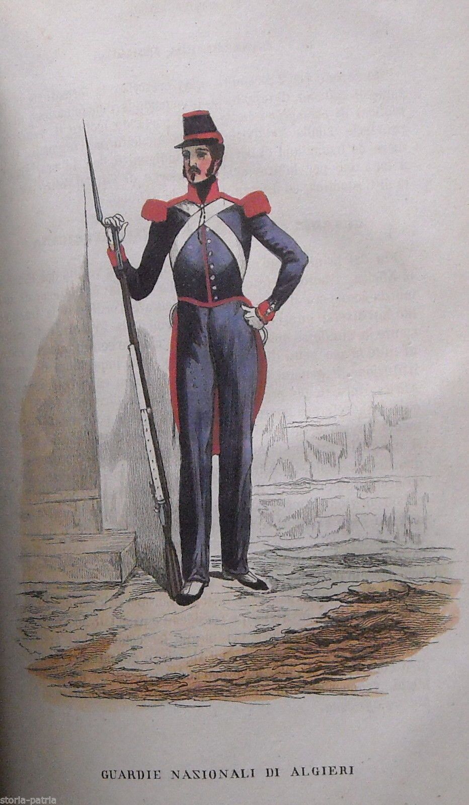 Stampa Antica Guardia Nazionale d'Algeria, 1850 Circa