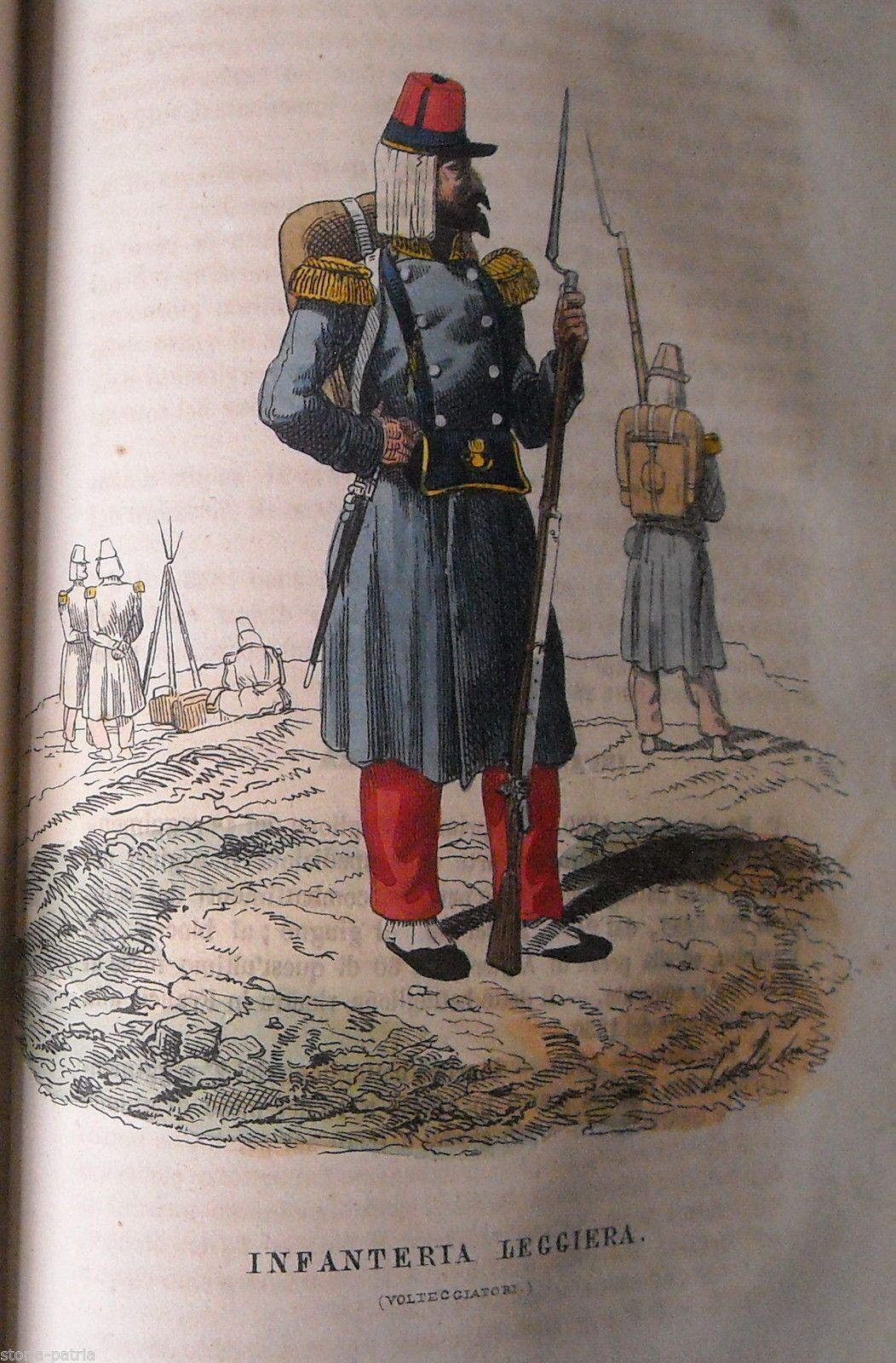 Incisione Antica: Volteggiatori, Infanteria Leggiera Del Nord Africa, 1850 Circa