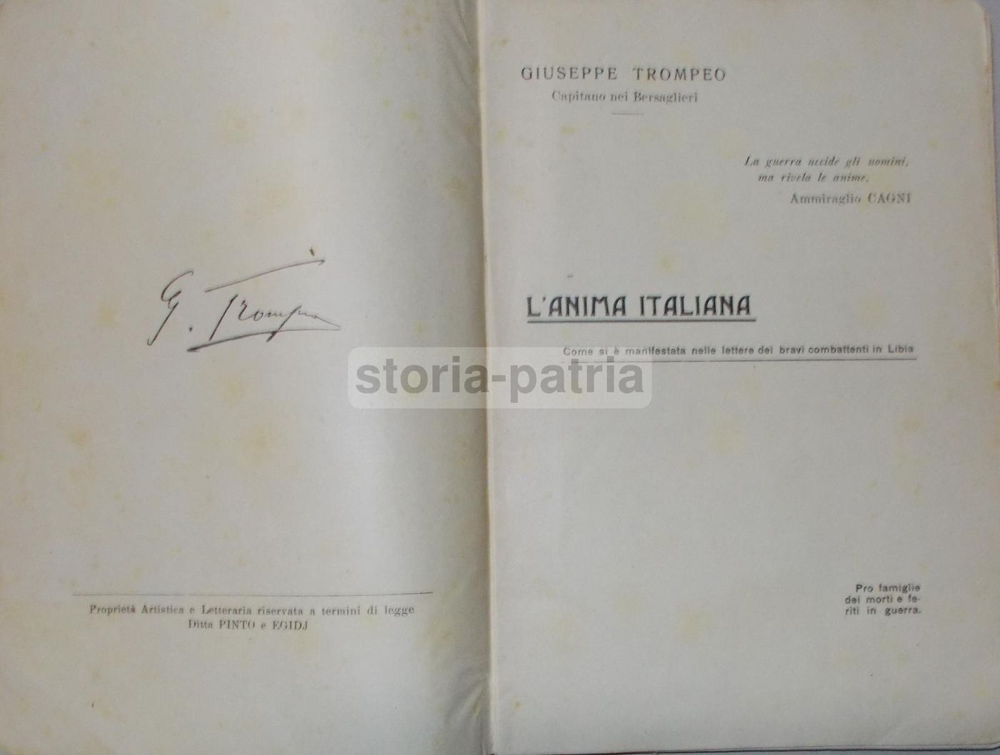 L'Anima Italiana: Guerra Libica, Lettere Soldati Bersaglieri, 1920