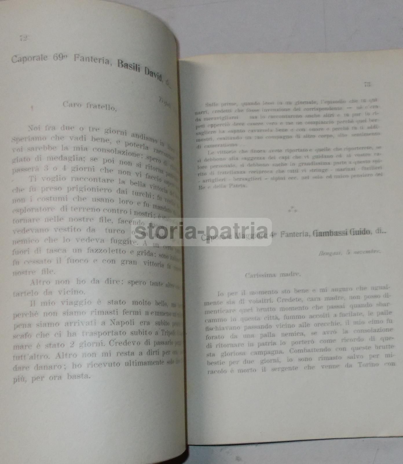 L'Anima Italiana: Guerra Libica, Lettere Soldati Bersaglieri, 1920