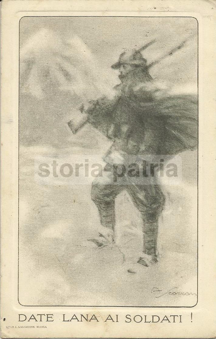 Cartolina Propagandistica Alpini Grande Guerra Lana Soldati 1915