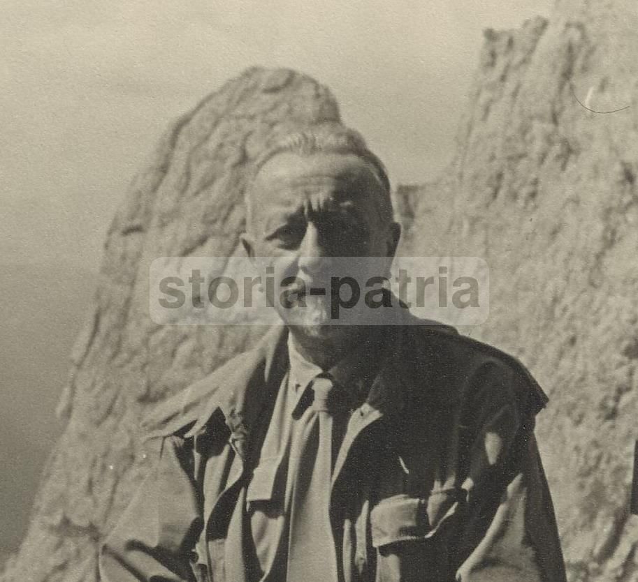Fotografia Originale: Generale Emilio Battisti Tra Le Vette Alpine