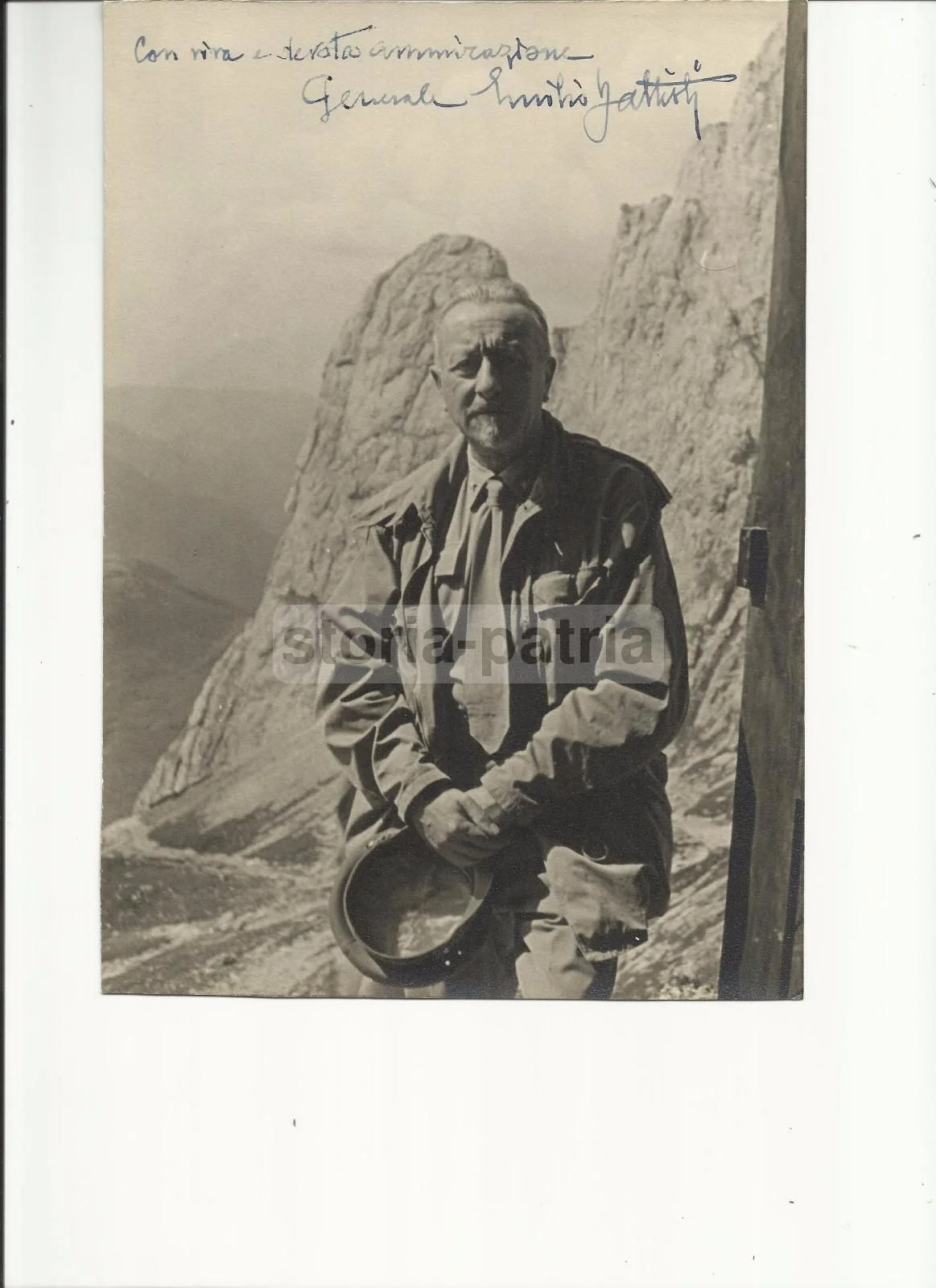 Original Photograph: General Emilio Battisti Among the Alpine Peaks