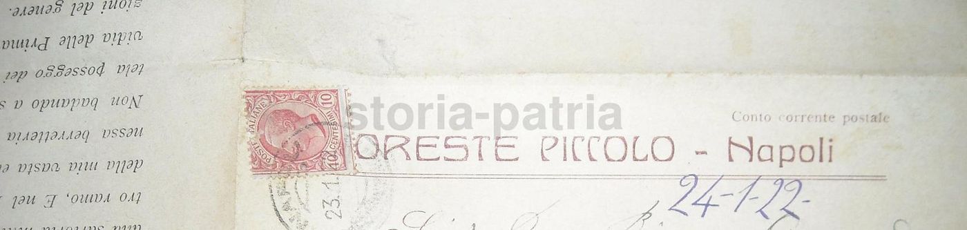 Pieghevole Pubblicitario Sartoria Oreste Piccolo Napoli 1922