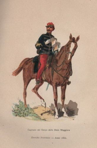 Stampa Uniformi Esercito Pontificio 1860 Capitano Stato Maggiore