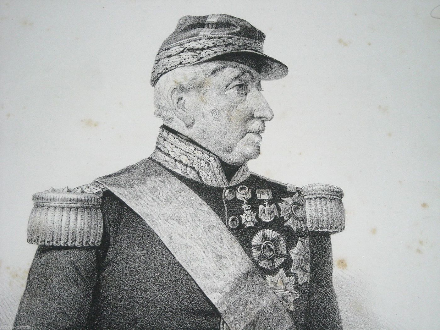 Maresciallo Vaillante, Litografia Di Riccio, Armata Francese In Italia, XIX Secolo