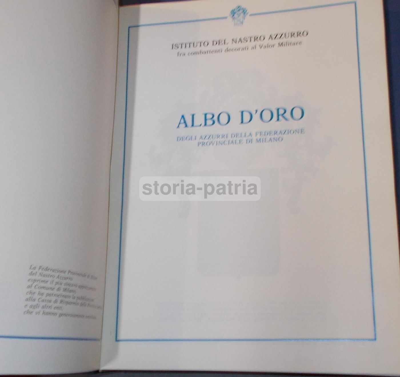 Albo d'Oro Decorati Al Valor Militare, Federazione Di Milano, 1985