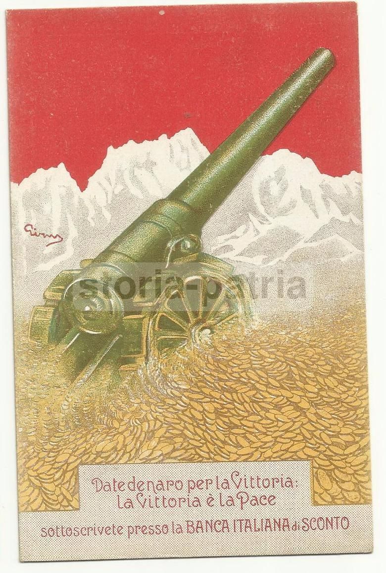 Cartolina Prestito Nazionale Banca Italiana Di Sconto, Girus, WWI