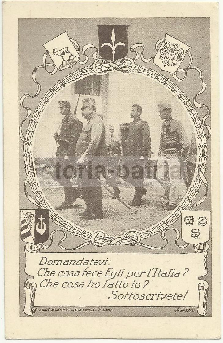 Cartolina Propagandistica Prestito Nazionale Con Stemmi Araldici