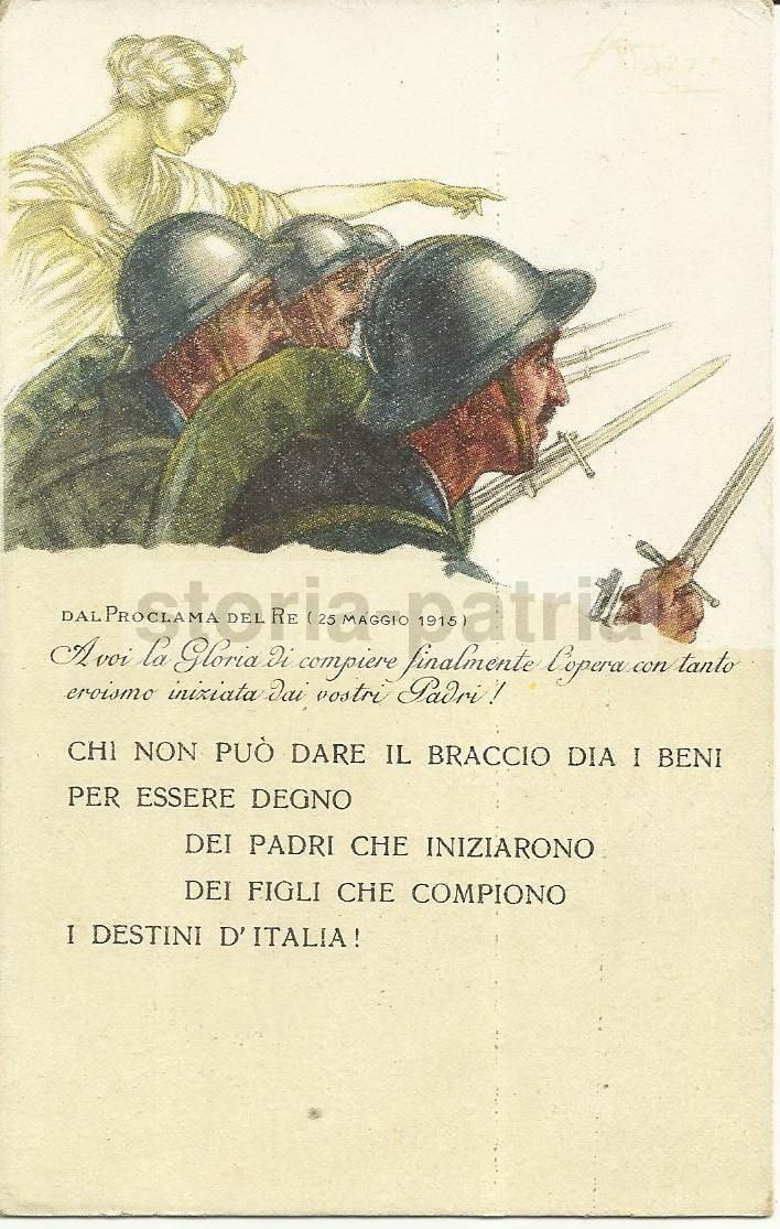 Cartolina Prestito Nazionale 1915 Proclama Del Re Prima Guerra