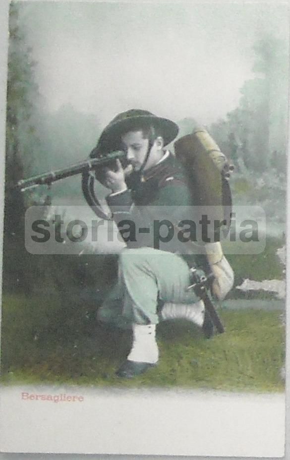 Cartolina Antica Bersagliere Con Fucile, Anni '20