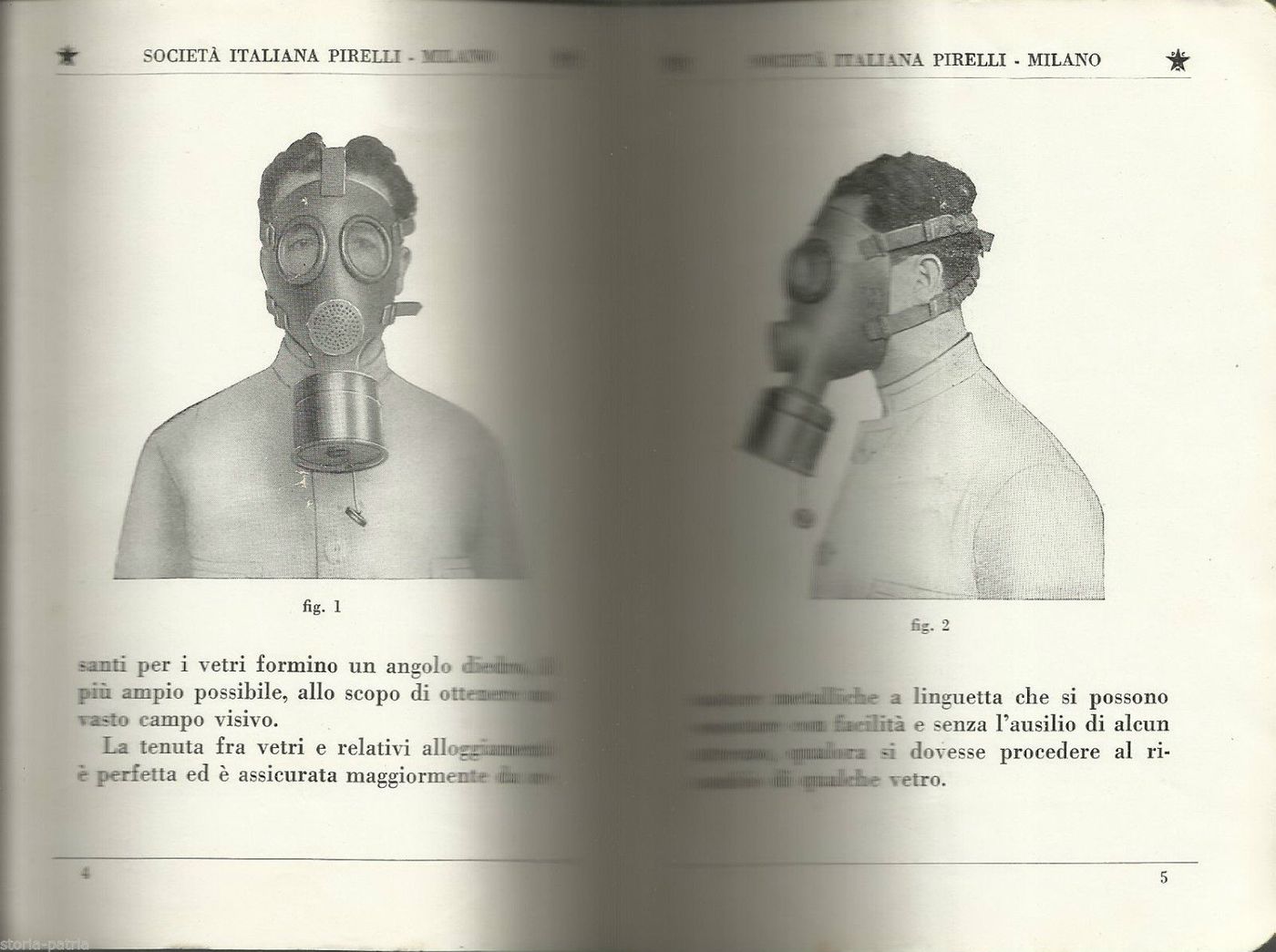 Maschera Antigas Pirelli T.33, Manuale Militare, 1935 Milano