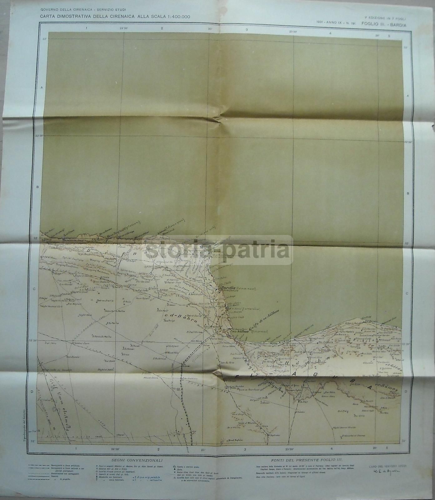 Mappe Topografiche Cirenaica Libia 1931 Colonia Italiana Africa