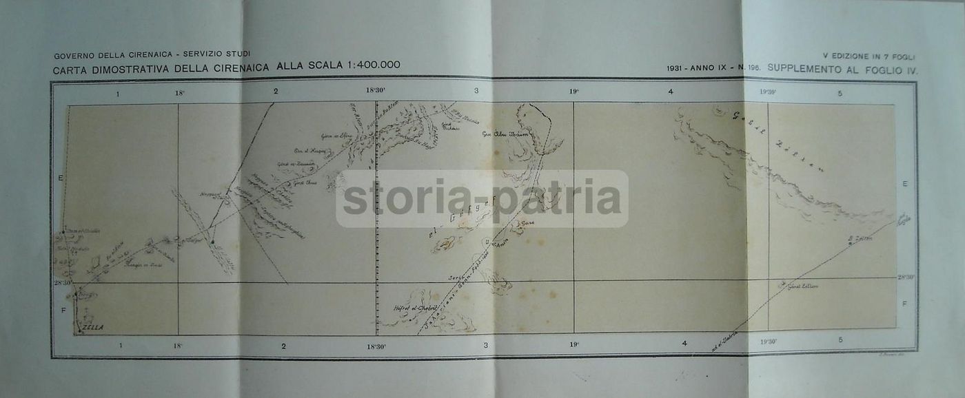 Mappe Topografiche Cirenaica Libia 1931 Colonia Italiana Africa