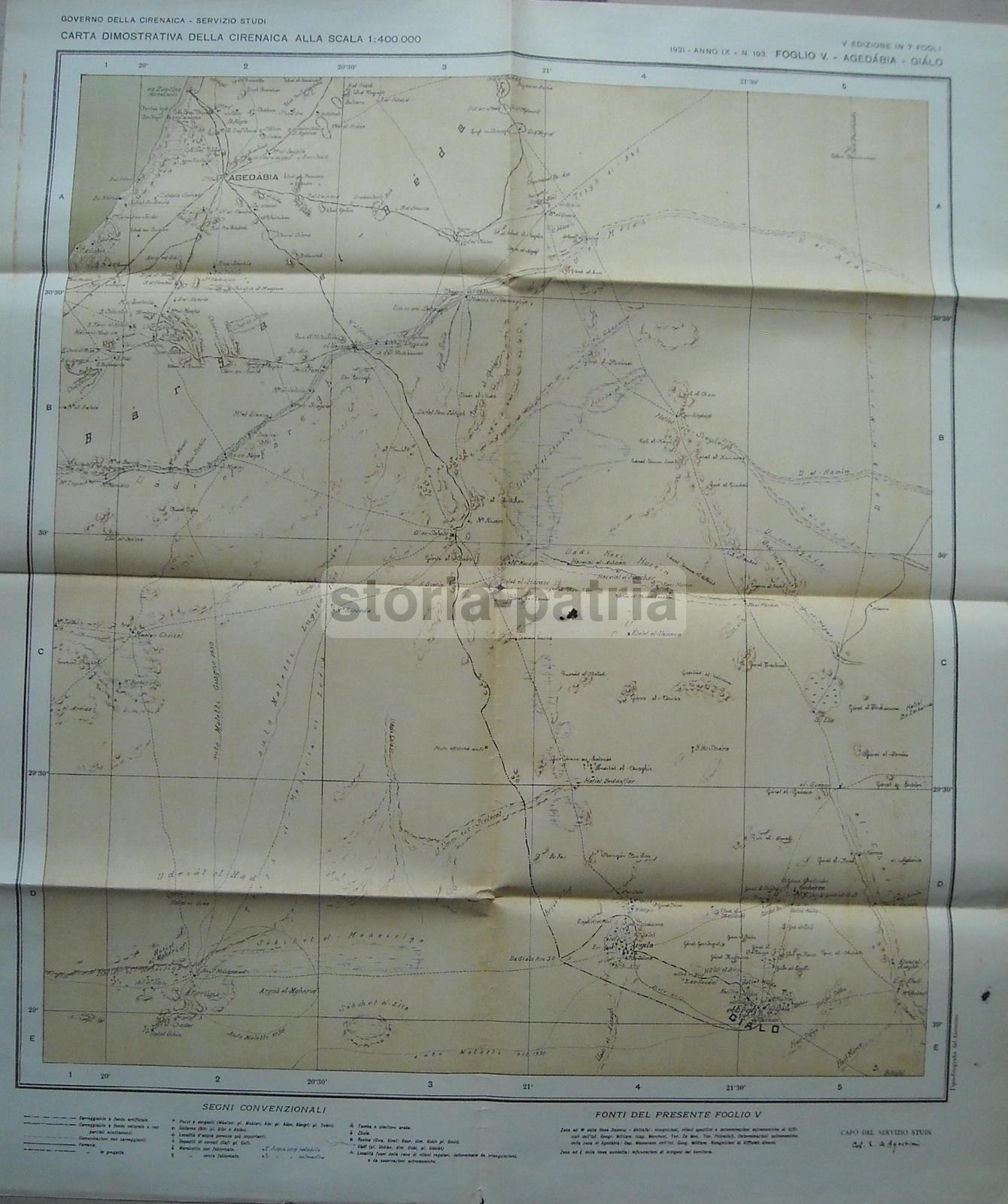 Mappe Topografiche Cirenaica Libia 1931 Colonia Italiana Africa