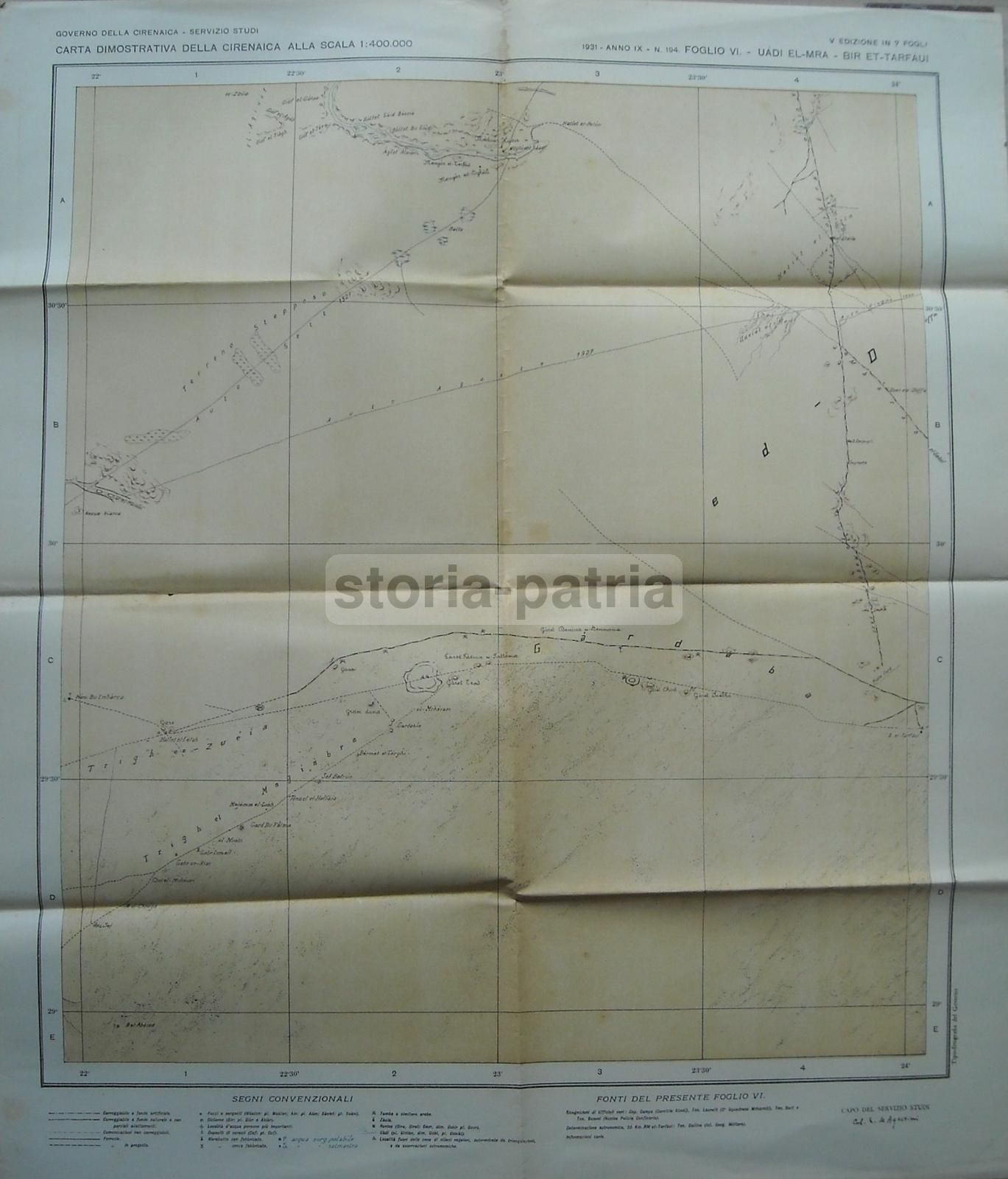 Mappe Topografiche Cirenaica Libia 1931 Colonia Italiana Africa