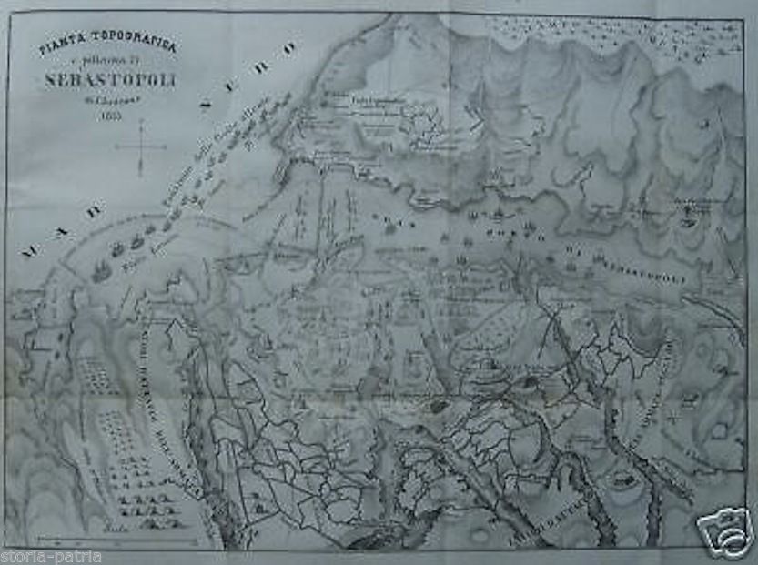 Mappa Sebastopoli 1855 J. Judenne Guerra Di Crimea Litografia