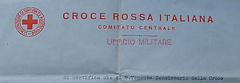 Carta Intestata Croce Rossa Italiana Ufficio Militare 1943 CRI