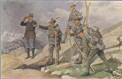 Cartolina Alpini Anni '20 Firmata R. Paoletti Esercito Italiano