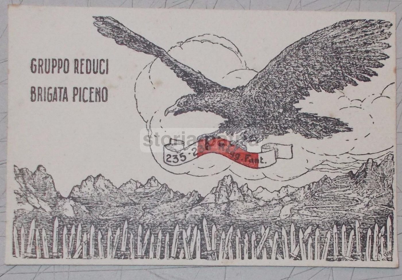 Cartolina Brigata Piceno Reduci Prima Guerra Mondiale Cadorna