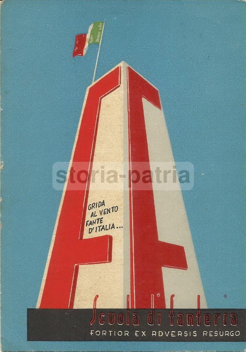 Cartolina Scuola Di Fanteria, Cesano Di Roma. Grafica Futurista, 1958