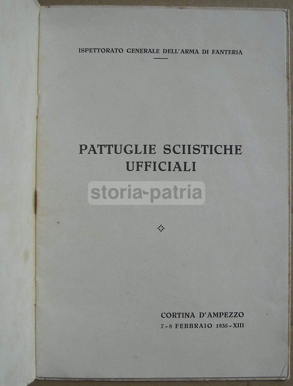 Pattuglie Sciistiche Ufficiali Cortina 1935 Fanteria Italiana