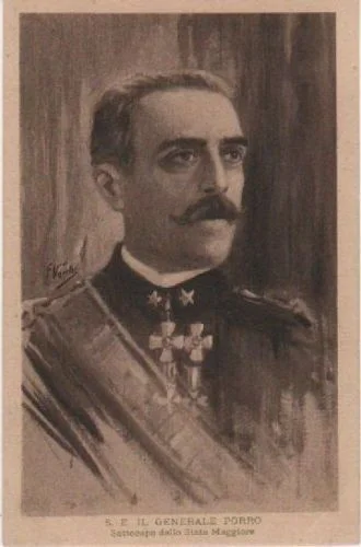 Illustrated Postcard of General Porro, Deputy Chief of Staff, Artist Vecchi F.