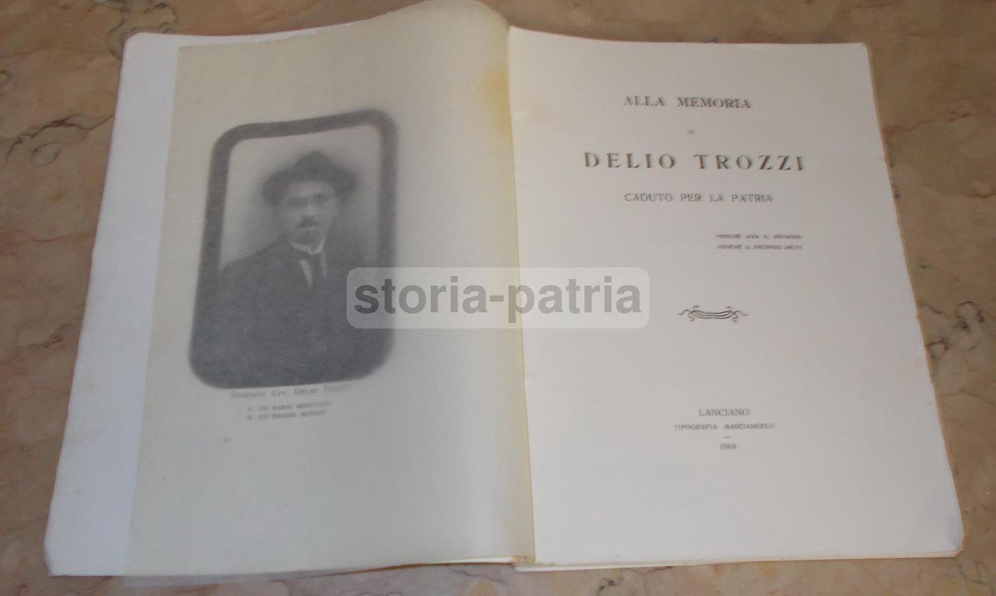 Necrologio Tenente Delio Trozzi Caduto Grande Guerra Lanciano 1918