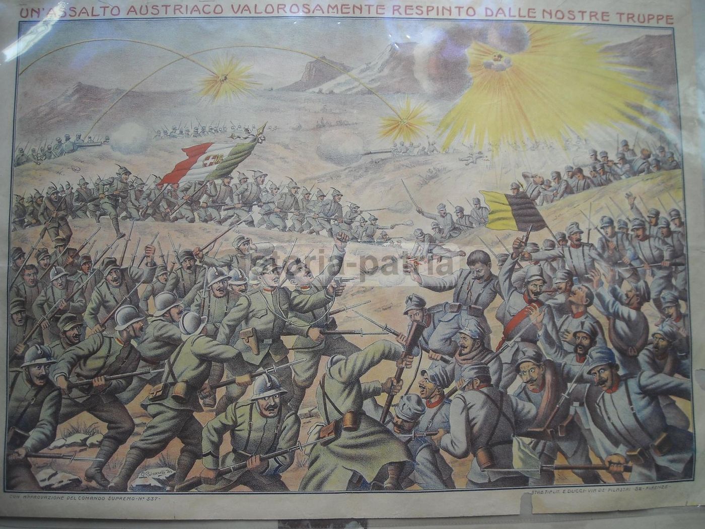 Stampa Grande Guerra: Assalto Austriaco Respinto, Gulmanelli, Ducci Firenze