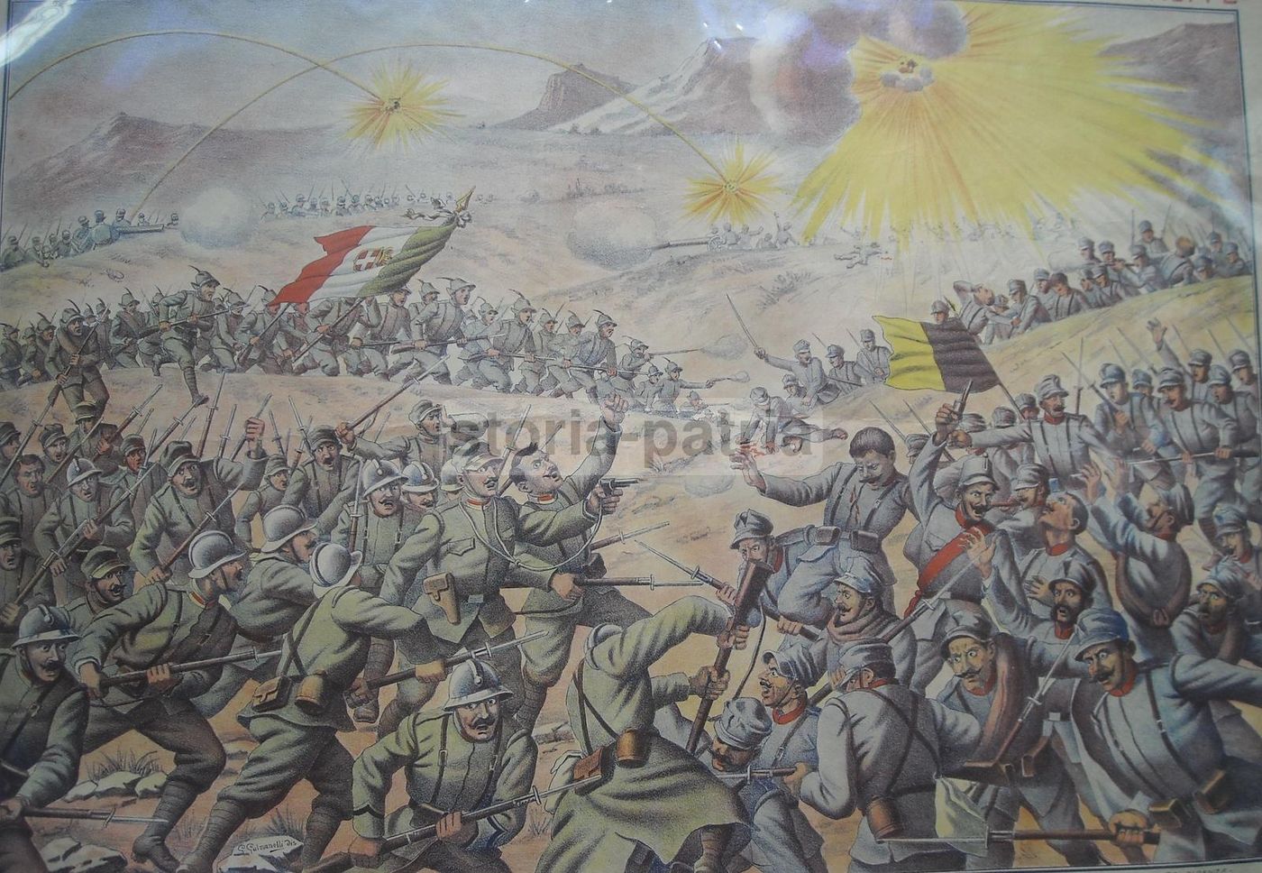 Stampa Grande Guerra: Assalto Austriaco Respinto, Gulmanelli, Ducci Firenze