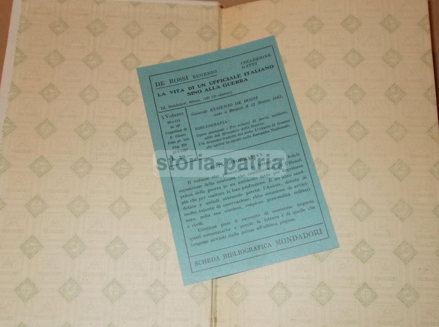 La Vita Di Un Ufficiale Italiano: Eugenio De Rossi (1927)