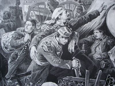Litografia Battaglia Di Wörth 1870 Maresciallo Mac Mahon Originale