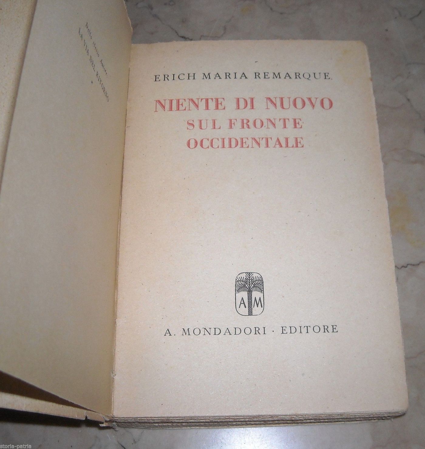 Niente Di Nuovo Sul Fronte Occidentale, Remarque 1945 Mondadori
