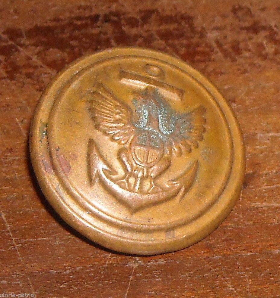 Bottone Antico Marineria Italiana Aquila Ancora Binda Milano 1900