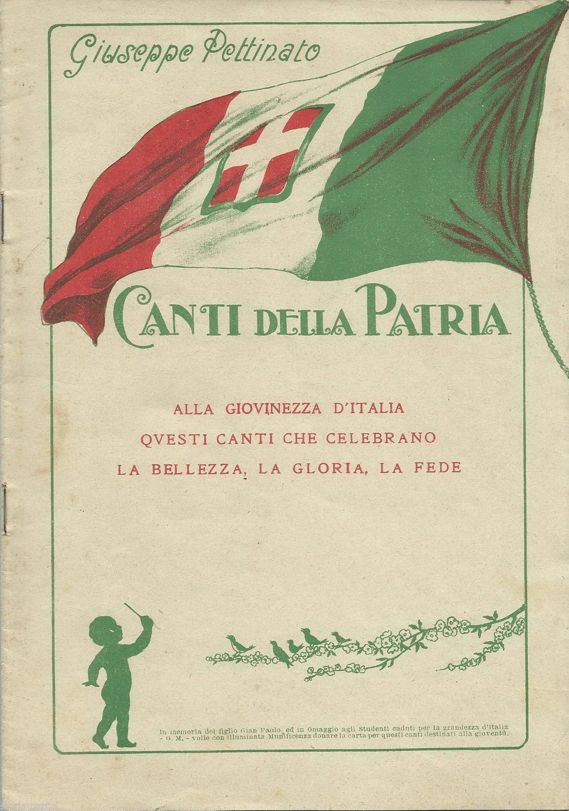 Canti Della Patria: Canzoni Patriottiche Di Giuseppe Pettinato (1930)