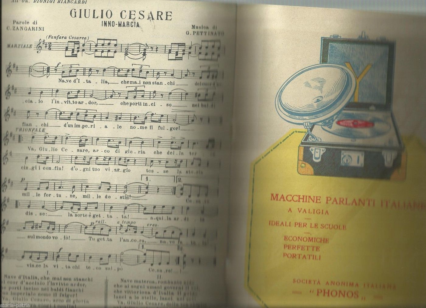 Canti d'Italia: Giuseppe Pettinato, Canzoni Patriottiche, Circa 1930
