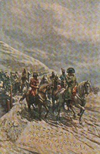 Cartolina Napoleone Passaggio Della Beresina, Fotoscultura Di Domenico Mastroianni, 1900