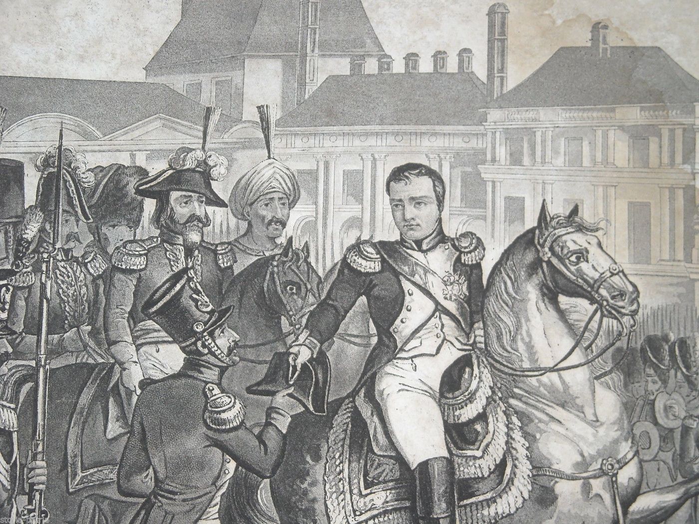 Incisione Napoleonica: Place Du Carrousel, Parigi (circa 1830)