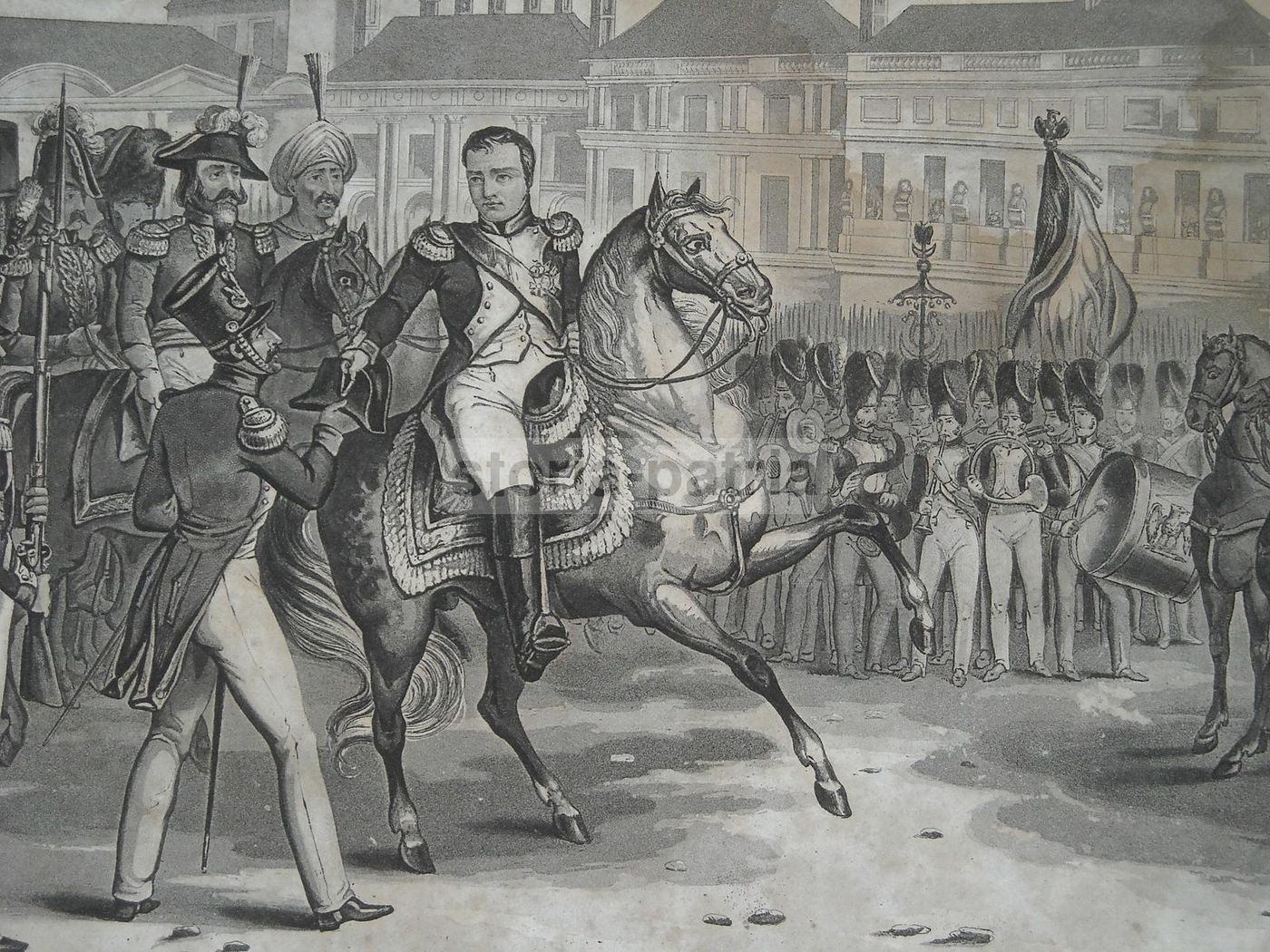 Incisione Napoleonica: Place Du Carrousel, Parigi (circa 1830)