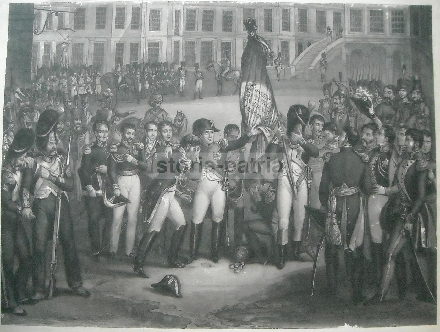 Litografia Napoleonica Antica Con Battaglie Marengo Wagram Moskov